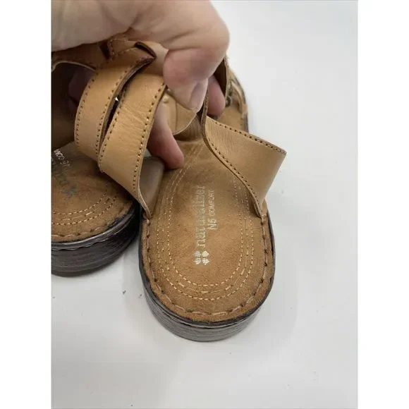 Naturalizer Size 12W Brown Leather Gladiator Sandals  Beaded Rhapsody - Picture 4 of 7